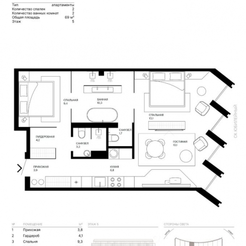 2-комн квартира пр-кт Добролюбова,  д. 16