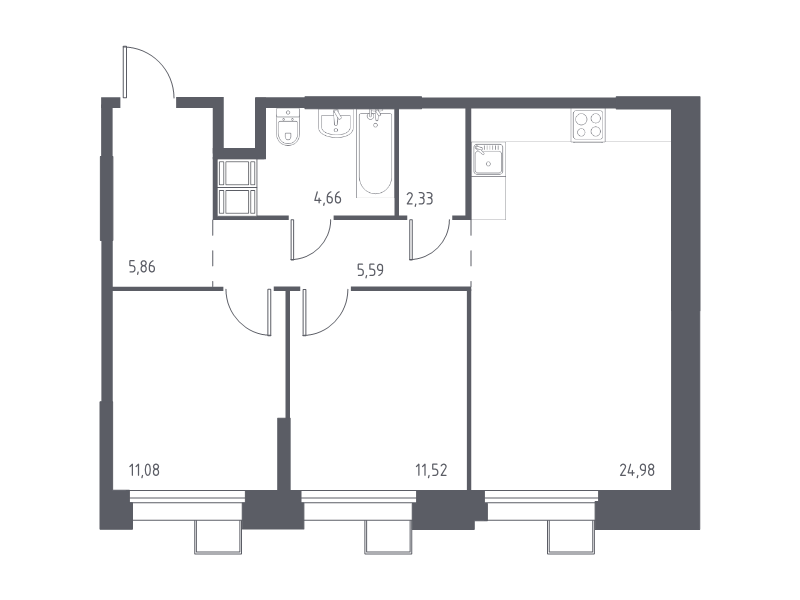 Продажа 2-комн квартиры в новостройке Дудкино д., Цветочная ул.,  к. 2.3