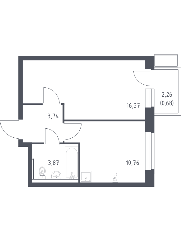 Продажа 1-комн квартиры в новостройке Егорово п., Колхозная ул.,  к. 3.2