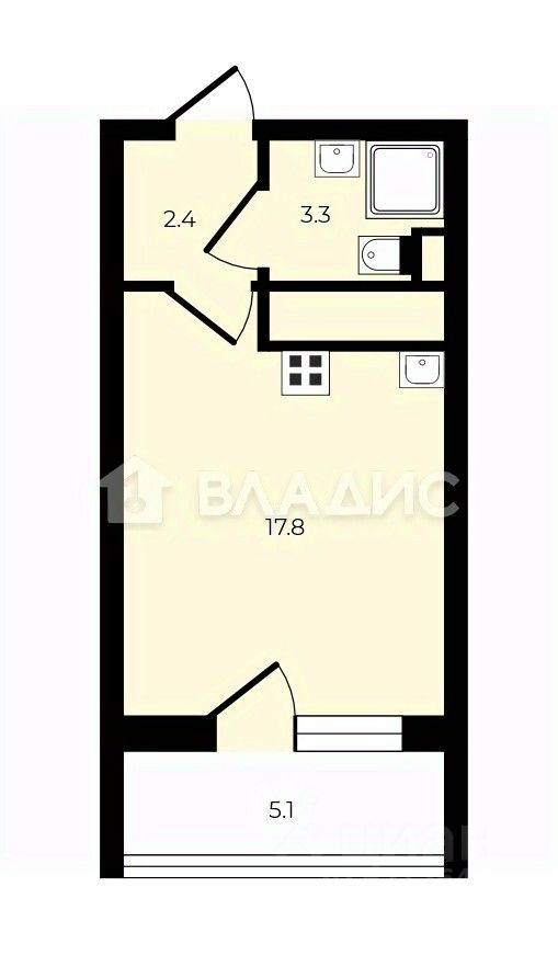 Продажа студии Кудрово г., проспект Строителей, 20