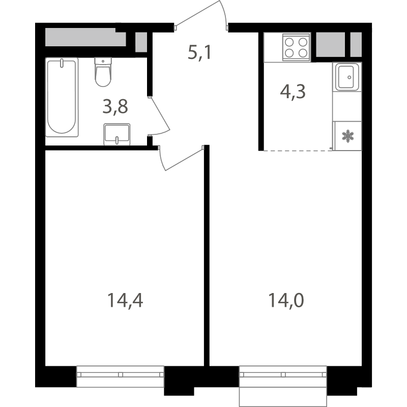 Продажа 1-комн квартиры в новостройке Москва г., Михалковская ул.,  к. 6