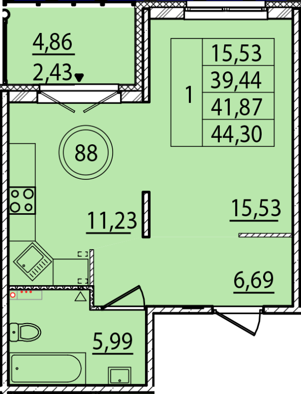 Продажа 1-комн квартиры в новостройке Шушары п., Кокколевская ул.,  к. 1