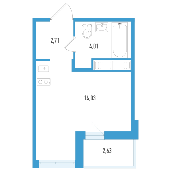 Продажа студии Шушары п., Окуловская ул.,  к. 1