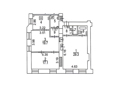 Продажа 3-комн квартиры на вторичном рынке Мерзляковский пер.,  д. 10