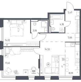 Продажа 2-комн квартиры в новостройке Заречье п., Заречная ул.,  к. 4