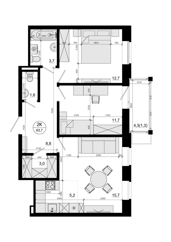 Продажа 2-комн квартиры в новостройке Одинцово г., Маковского ул.,  к. 4