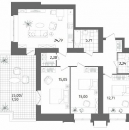 Продажа 3-комн квартиры на вторичном рынке Лиственная улица,  д. 20 к2 с1