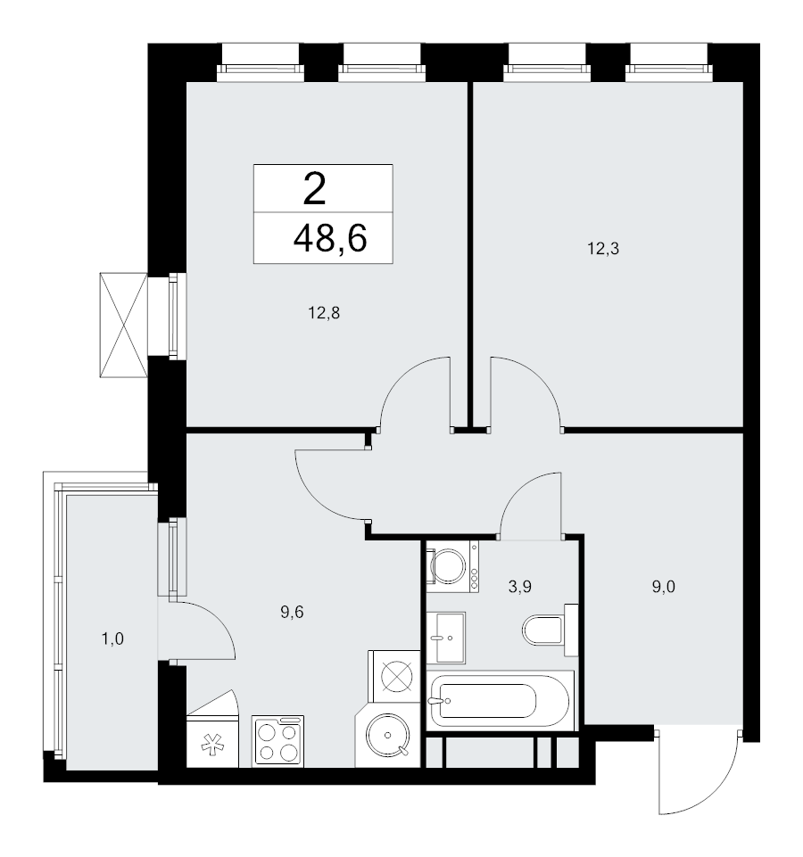 Продажа 2-комн квартиры в новостройке Коммунарка п., Эдварда Грига ул.,  к. 25.1