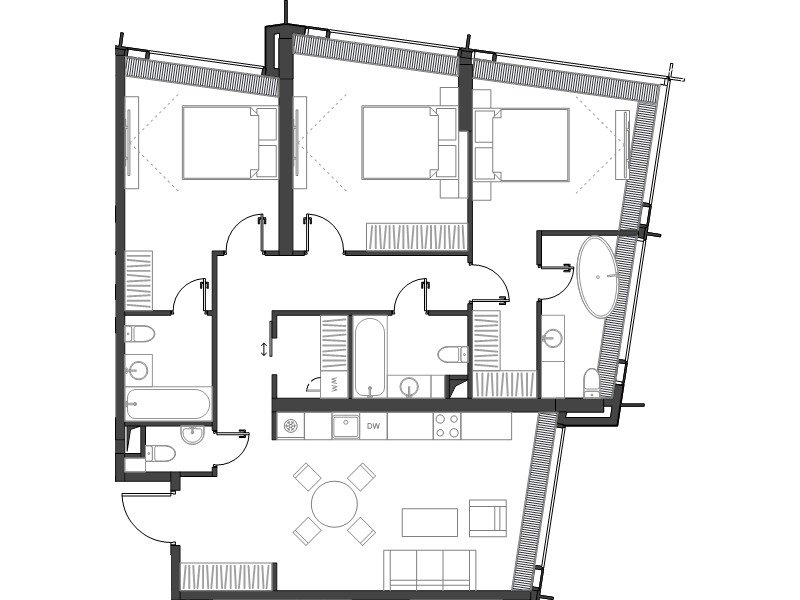 Продажа 3-комн квартиры в новостройке Москва г., Краснопресненская наб.,  к. 1