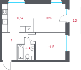Продажа 2-комн квартиры в новостройке Пушкин г., 1-я линия, территория Лесное,  к. 2.2