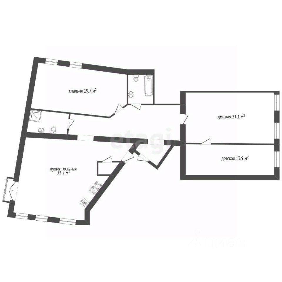 Продажа 3-комн квартиры на вторичном рынке Пионерская улица, 35