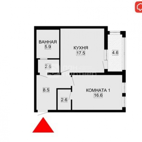 2-комн квартира Красноармейская 12-я ул,  д. 26 с1