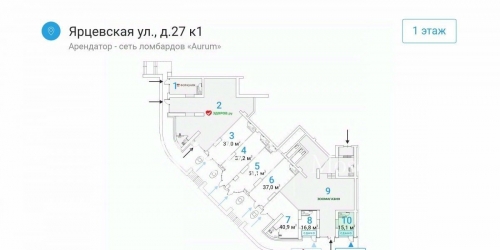Помещение свободного назначения ул Ярцевская,  д. 27,  к. 1