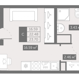 Продажа студии Шушары п., Московское ш.,  к. 4