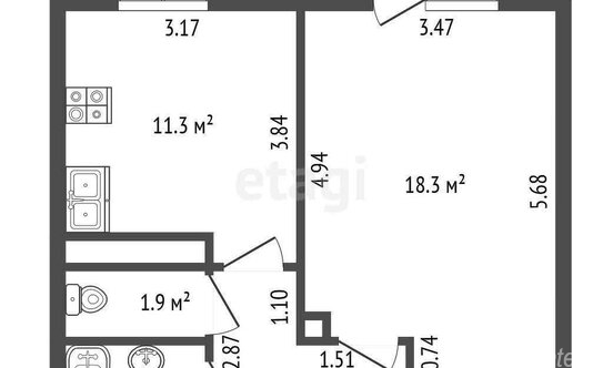 Продажа 2-комн квартиры на вторичном рынке улица Ушинского