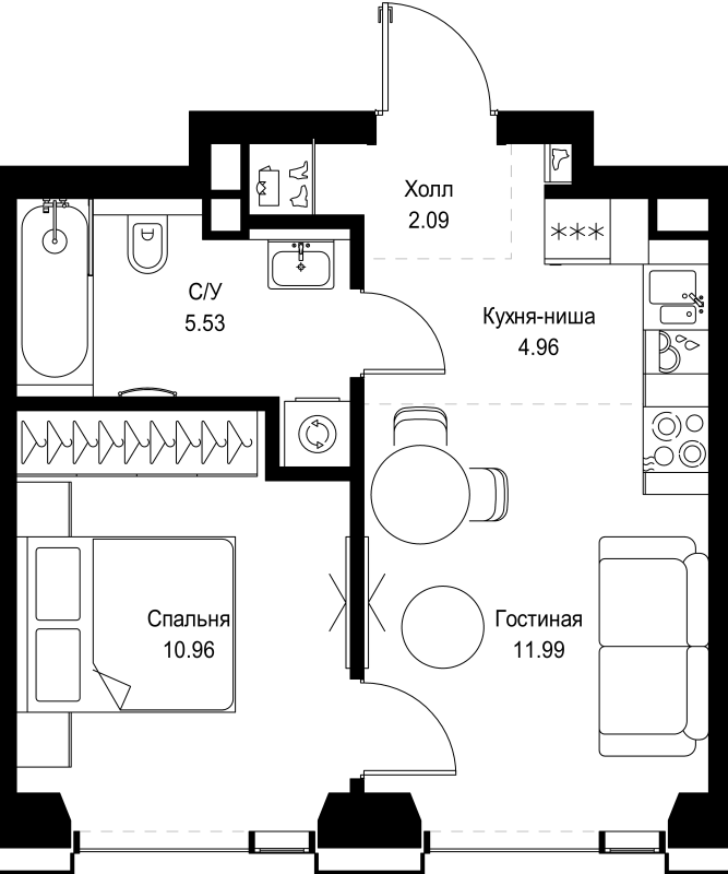 Продажа 1-комн квартиры в новостройке Москва г., Верейская ул.,  к. SET.2.Б