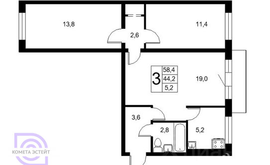 Продажа 3-комн квартиры на вторичном рынке улица Симоновский Вал,  д. 20 к2