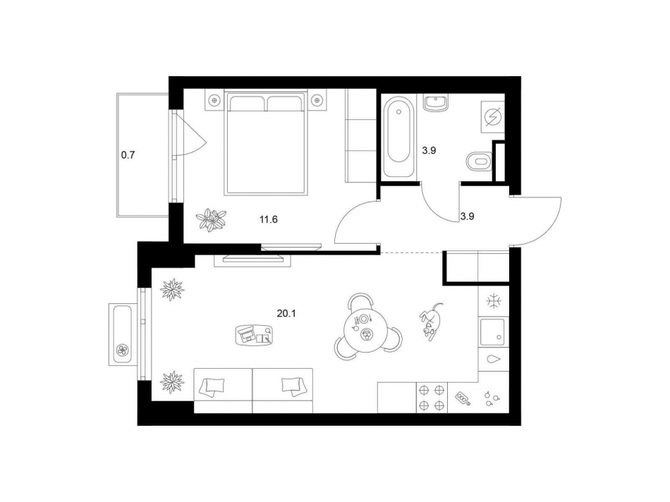 Продажа 1-комн квартиры в новостройке Середневский лес, корп. 2.1.4