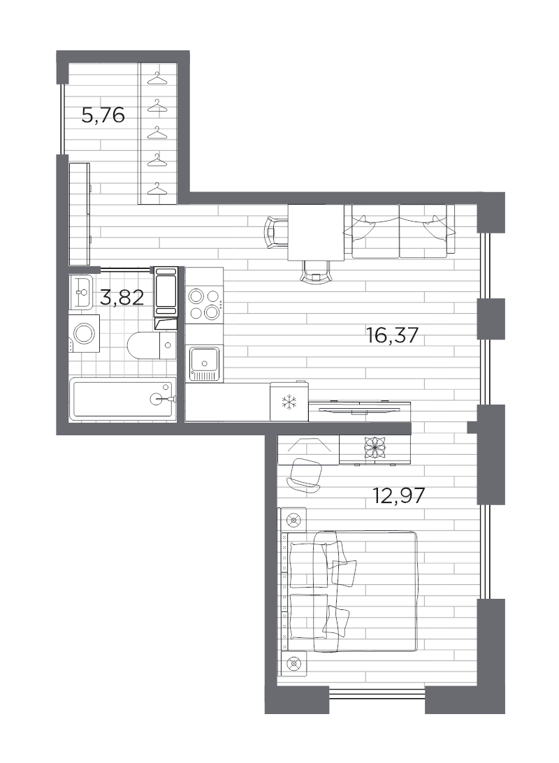 Продажа 1-комн квартиры в новостройке Санкт-Петербург г., Суздальское ш.,  к. 611