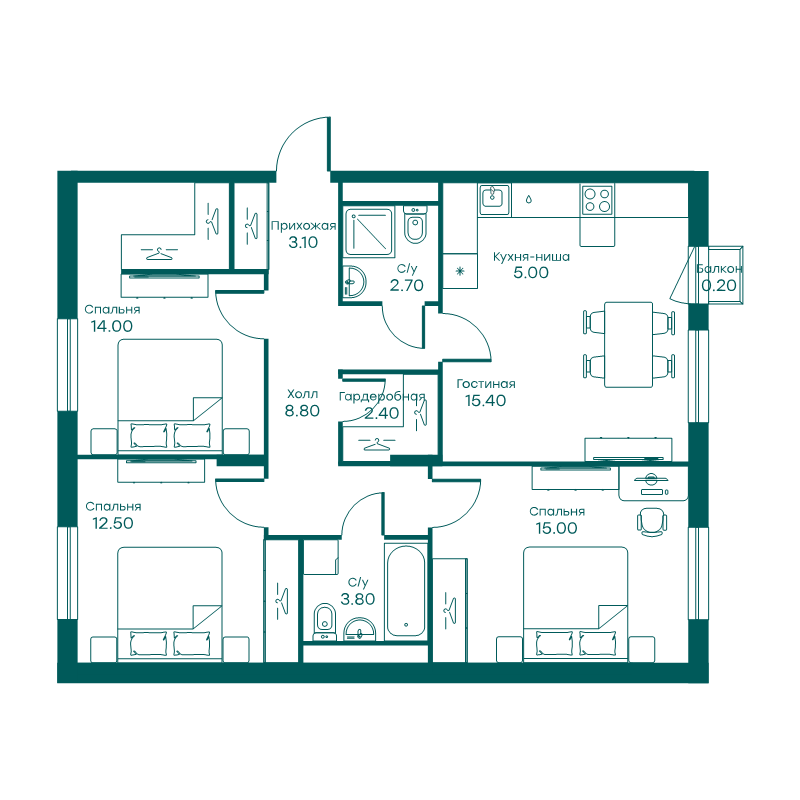 Продажа 3-комн квартиры в новостройке Перхушково с., Окружная ул.,  к. 5