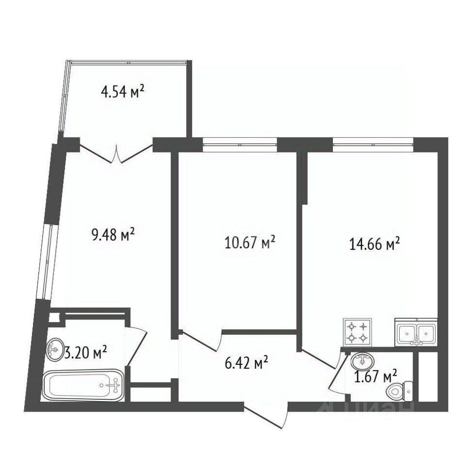 Продажа 2-комн квартиры на вторичном рынке проспект Крузенштерна, 4