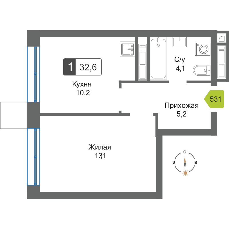 Продажа 1-комн квартиры в новостройке Красногорск г., Черневская ул.,  к. 1