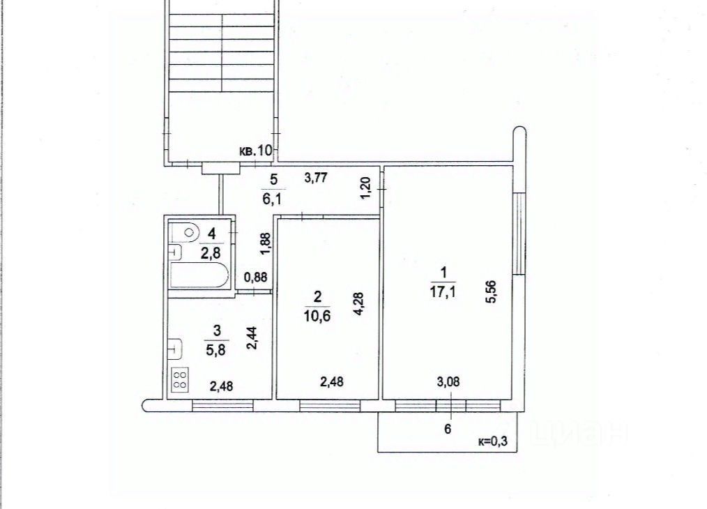 Продажа 2-комн квартиры на вторичном рынке с. Ситне-Щелканово, улица Мира, 16
