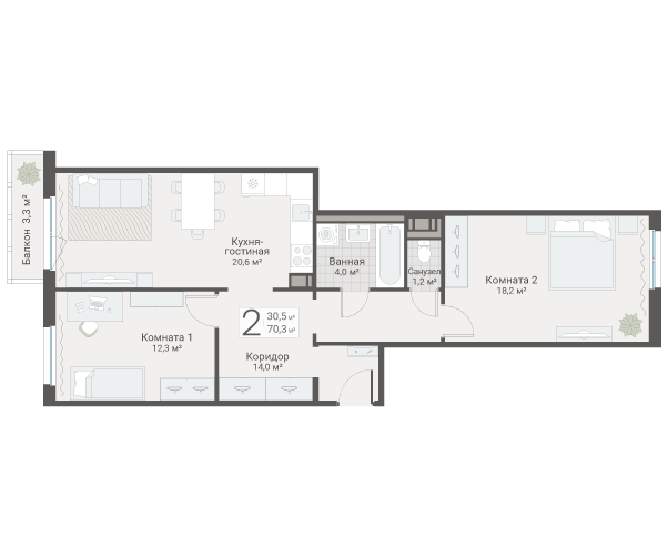 Продажа 2-комн квартиры в новостройке Санкт-Петербург г., Руднева ул.,  к. 3