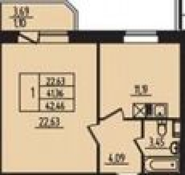 Планировка ЖК Лукино Парк, 22.63 м2