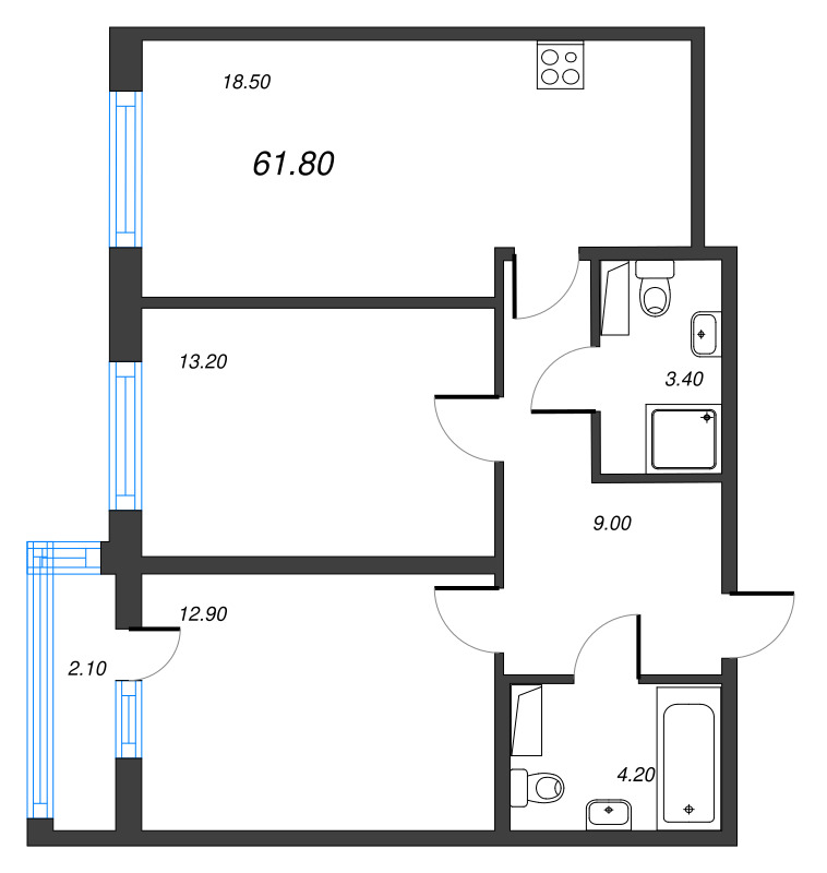 Продажа 2-комн квартиры в новостройке Санкт-Петербург г., Шкиперский проток,  к. 2.3