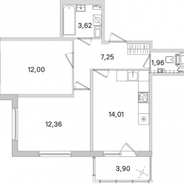 Продажа 2-комн квартиры в новостройке Стрельна п., Будённого пр-кт,  к. 5.5