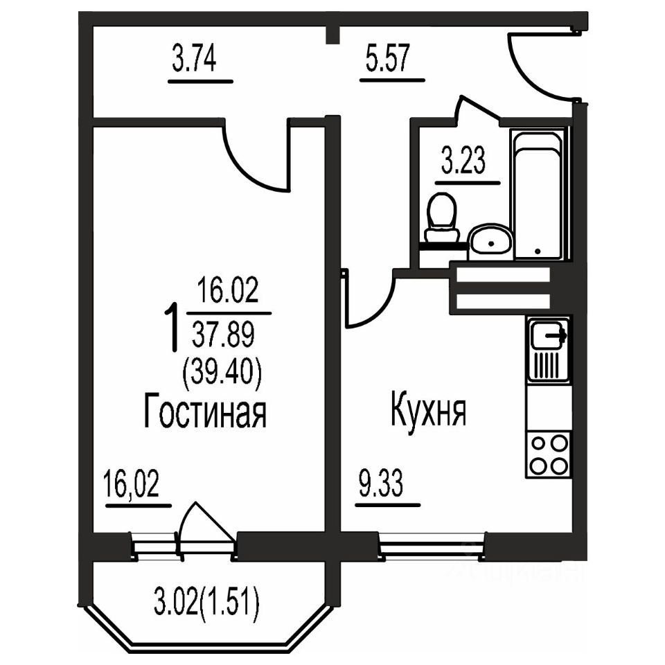 Продажа 1-комн квартиры на вторичном рынке Востряково мкр, улица Ледовская, 33
