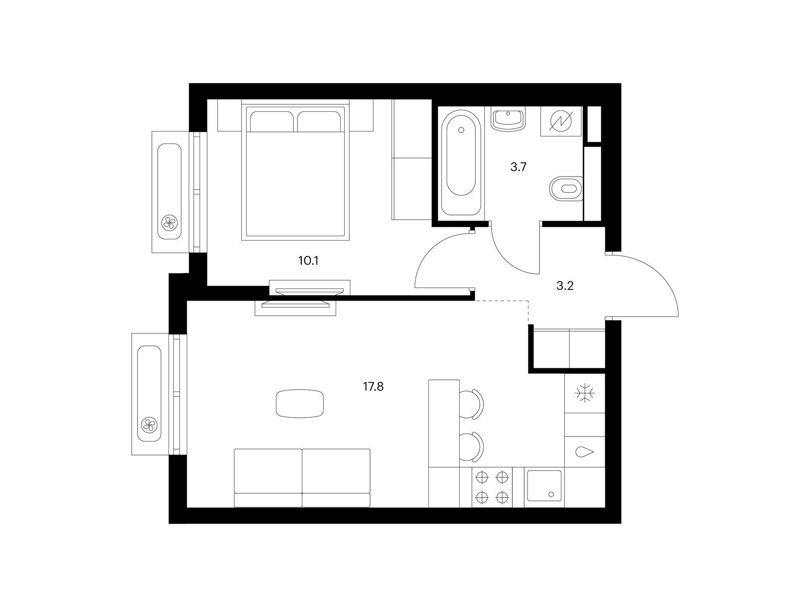 Продажа 1-комн квартиры в новостройке рабочий посёлок Боброво, Восточное Бутово, корп.48