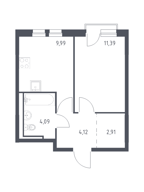 Продажа 1-комн квартиры в новостройке Новосаратовка д., Покровская Дорога ул.,  к. 1.1