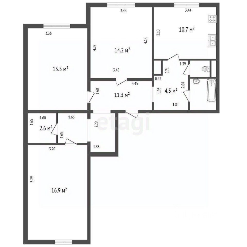 Продажа 3-комн квартиры на вторичном рынке улица Маршала Захарова, 16к3