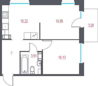 Продажа 2-комн квартиры в новостройке Пушкин г., 1-я линия, территория Лесное,  к. 2.2