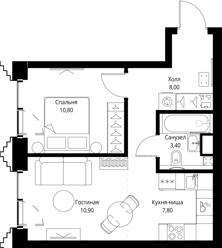 Продажа 1-комн квартиры в новостройке Москва г., Верейская ул.,  к. SET.1.2
