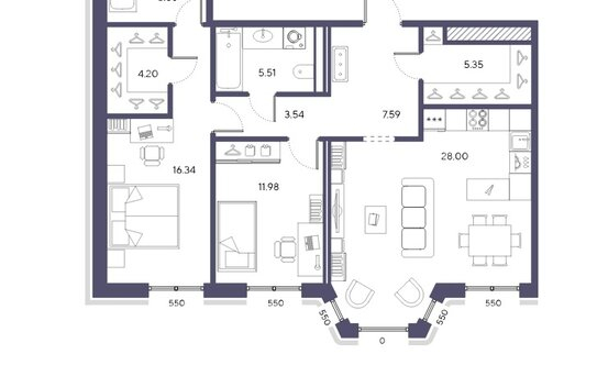 Продажа 2-комн квартиры на вторичном рынке 19-я линия,  д. 16,  к. 2