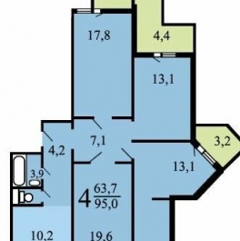 Продажа 4-комн квартиры на вторичном рынке ул Братиславская,  д. 13,  к. 1