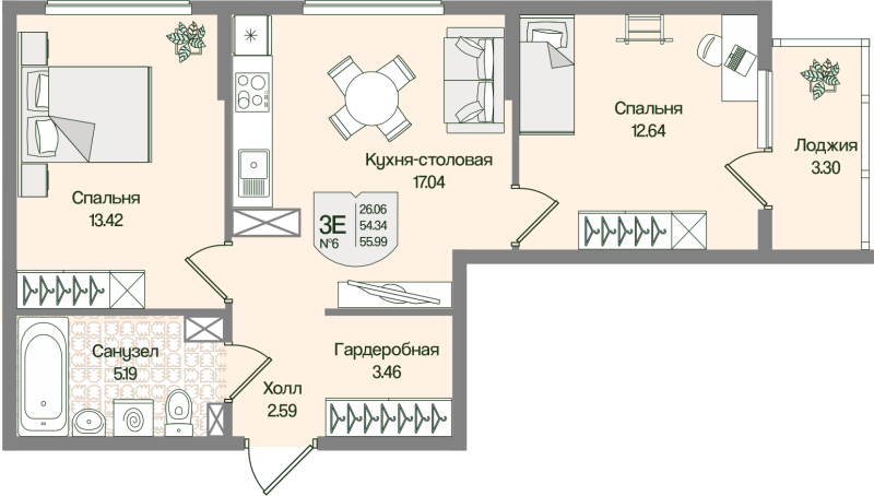 Продажа 2-комн квартиры в новостройке Мистолово д., Большой пр-кт,  к. 4