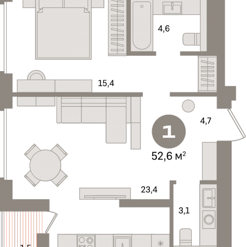 1-комн квартира Санкт-Петербург г., Головнина б-р,  к. 3-2