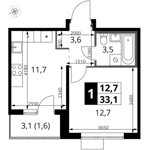 1-комн квартира Видное г., Старо-Нагорная ул.,  к. 10