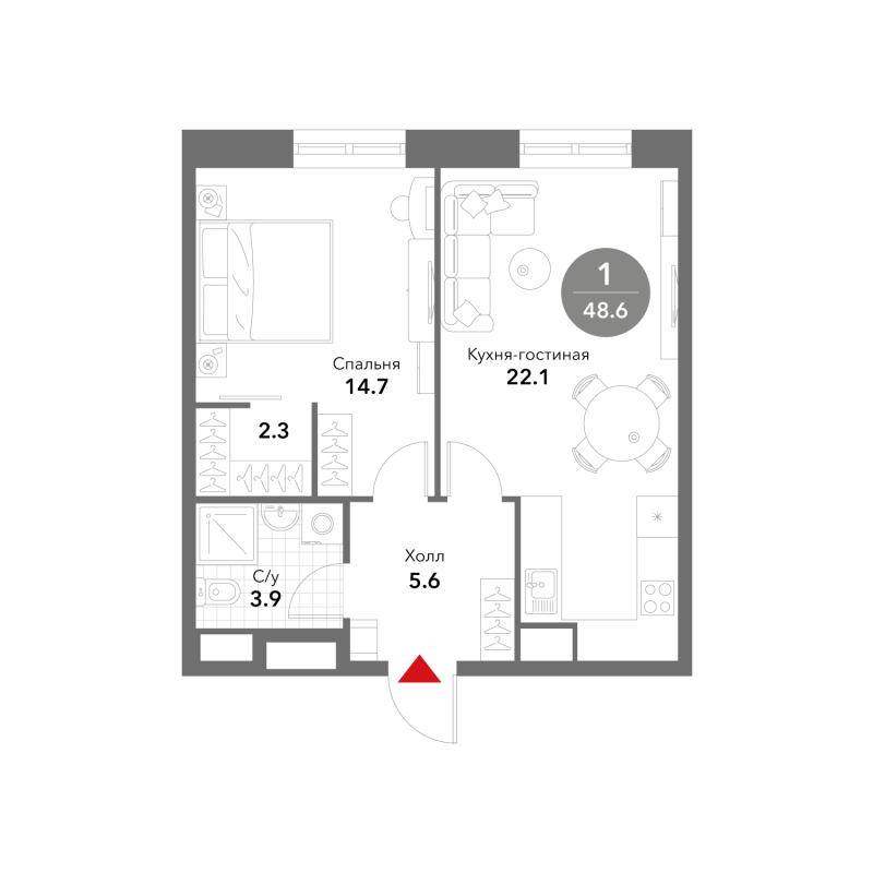 Продажа 1-комн квартиры в новостройке Летниковская ул,  к. 1