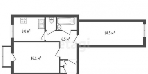 2-комн квартира набережная Чёрной речки,  д. 10