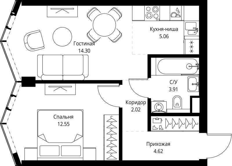 Продажа 1-комн квартиры в новостройке Москва г., Мира пр-кт,  к. 3