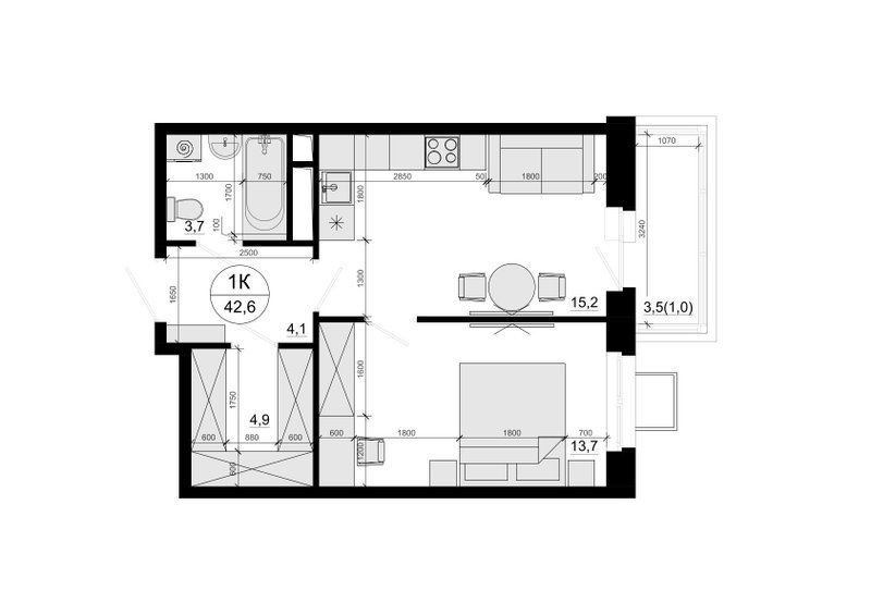 Продажа 1-комн квартиры в новостройке Солманово д., Триумфальная ул.,  к. 1