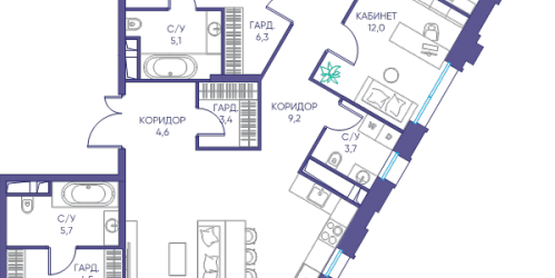 4-комн квартира Москва г., Погодинская ул.,  к. 1