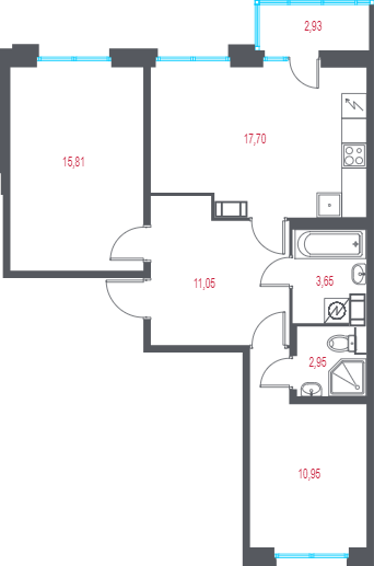 Продажа 2-комн квартиры в новостройке Пушкин г., 1-я линия, территория Лесное,  к. 1.3