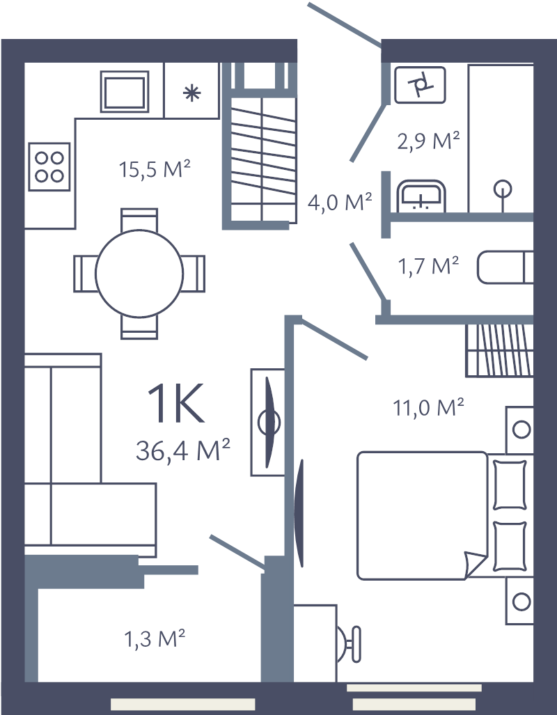Продажа 1-комн квартиры в новостройке Кудрово д., Австрийская ул.,  к. 1