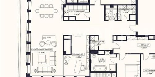 6-комн квартира Озерковская набережная, 6